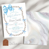 Invitation à la baby shower pour garçon avec nœud