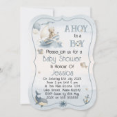 Invitation à la baby shower pour garçon avec thème (Devant)