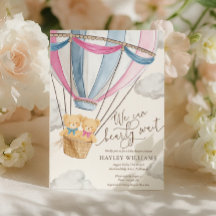 Invitation à la baby shower pour jumeaux We Can Be