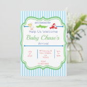 Invitation à la Baby Shower pour un garçon de Loui (Debout devant)