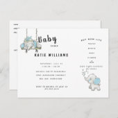 Invitation à la Baby Shower pour un Garçon Drôle (Devant / Derrière)