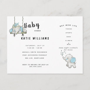 Invitation à la Baby Shower pour un Garçon Drôle