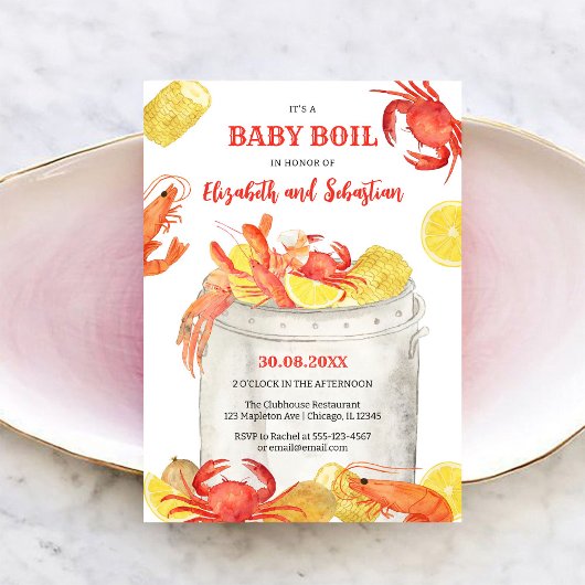 Invitation à la baby shower pour une ébullition de