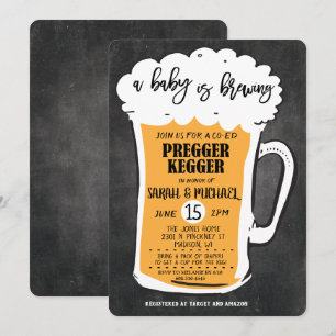 Invitation à la Baby Shower Pregger Kegger Beer
