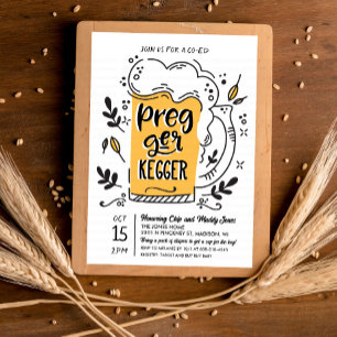 Invitation à la Baby Shower Pregger Kegger Beer