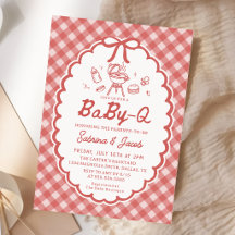 Invitation à la baby shower Red Barbecue Baby-Q