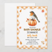 Invitation à la baby shower Robin (Devant / Derrière)
