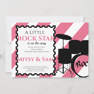 Invitation à la Baby Shower Rock Star Rock a Bye
