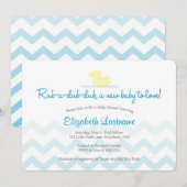 Invitation à la Baby Shower Rubber Duckie (Devant / Derrière)