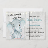 Invitation à la baby shower Rustique Éléphant Garç (Devant)