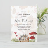 Invitation à la baby shower Rustique Forêt de Bois (Debout devant)