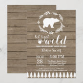 Invitation à la baby shower rustique ours polaire  (Devant / Derrière)