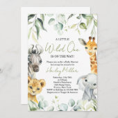 Invitation à la Baby Shower Safari Jungle (Devant / Derrière)