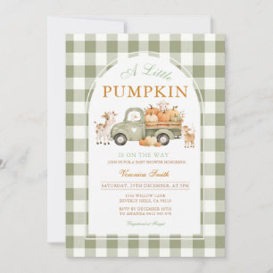 Invitation à la baby shower Sage Truck Little Pump