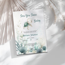 Invitation à la Baby Shower « Sea You Soon » pour