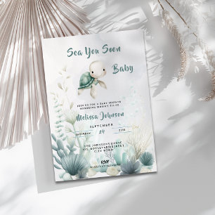 Invitation à la Baby Shower « Sea You Soon » pour 