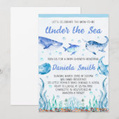 Invitation à la Baby Shower sous la mer (Devant / Derrière)