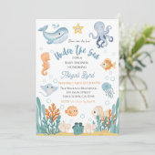 Invitation à la baby shower Sous les Mers (Debout devant)