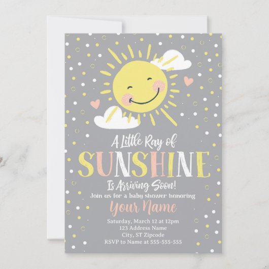 Invitation à la Baby Shower Sunshine (Devant)