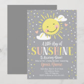 Invitation à la Baby Shower Sunshine (Devant / Derrière)