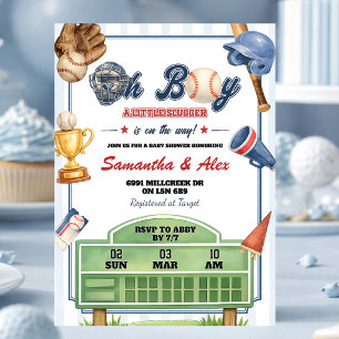 Invitation à la Baby Shower sur le thème de Baseba