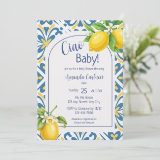 Invitation à la baby shower sur le thème de Ciao B