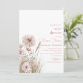 Invitation à la baby shower sur le thème des fleur (Debout devant)