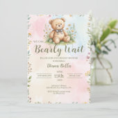 Invitation à la Baby Shower Teddy Bear (Debout devant)