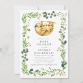 Invitation à la baby shower Twin Sloth (Devant)