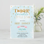 Invitation à la baby shower Twinkle Twinkle (Debout devant)