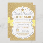 Invitation à la Baby Shower Twinkle Twinkle Little (Devant / Derrière)