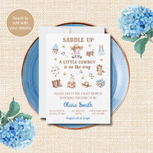 Invitation à la Baby Shower « Un petit cow-boy arr