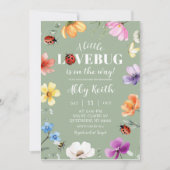 Invitation à la baby shower Wildflower Lovebug Bab (Devant)