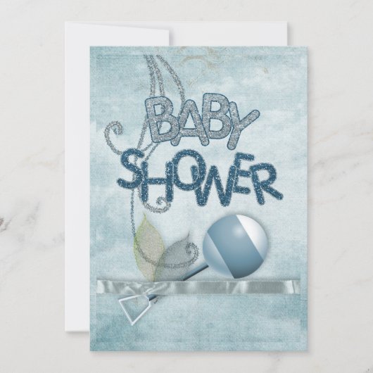 Invitation à la Babydouche de Blue Rattle (Devant)