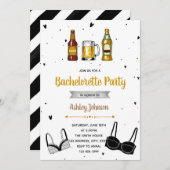Invitation à la bachelorette de bière et de bras (Devant / Derrière)