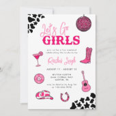 Invitation à la bachelorette Disco Cowgirl (Devant)