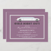 Invitation à la Bachelorette du Limo blanc (violet (Devant / Derrière)