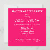 Invitation à la Bachelorette Flamant rose rose (Dos)