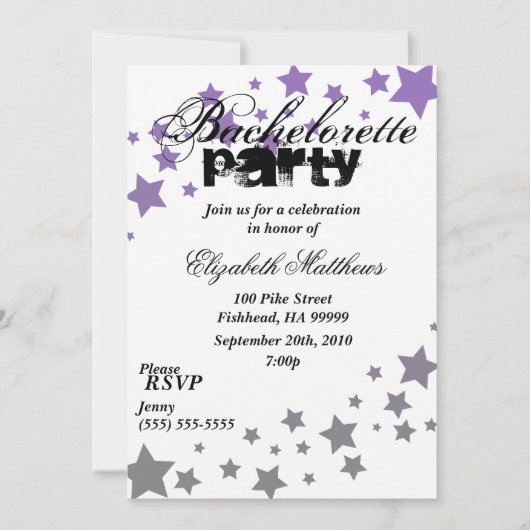 Invitation à la Bachelorette Party de Purple &Silv (Devant)