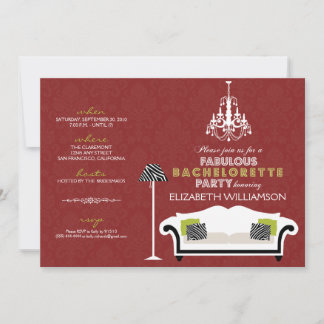 Invitation à la bachelorette stylish Zebra Decor (