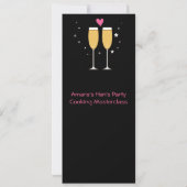 Invitation à la Bachelorette Toast de Champagne (Dos)