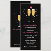 Invitation à la Bachelorette Toast de Champagne (Devant / Derrière)
