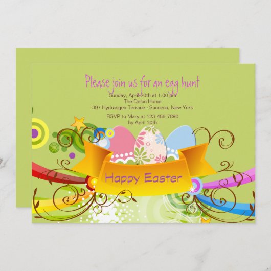 Invitation à la bannière de Pâques (Devant / Derrière)