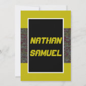 Invitation à la Bar Mitzvah de la fête des codeurs (Dos)