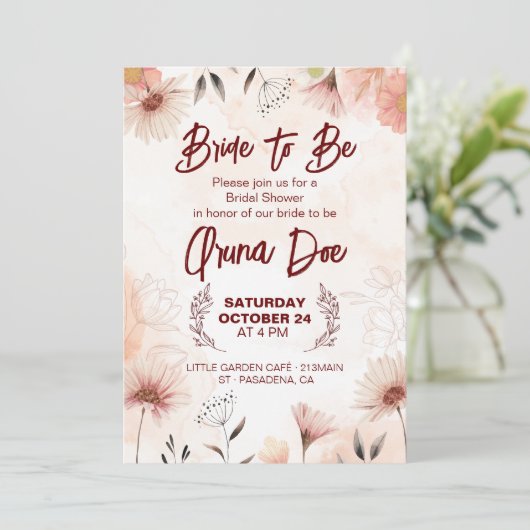 Invitation à la bénédiction de la future mariée (Debout devant)