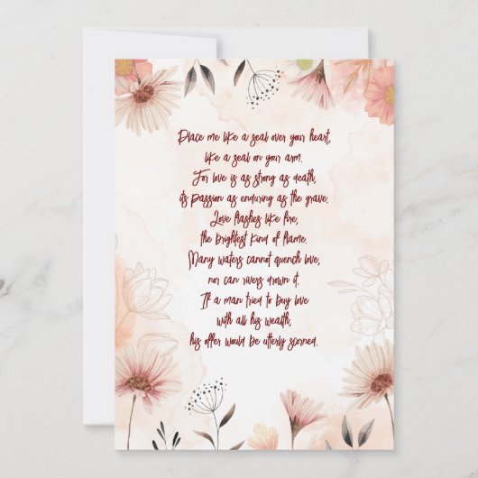 Invitation à la bénédiction de la future mariée (Dos)