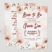 Invitation à la bénédiction de la future mariée (Devant / Derrière)