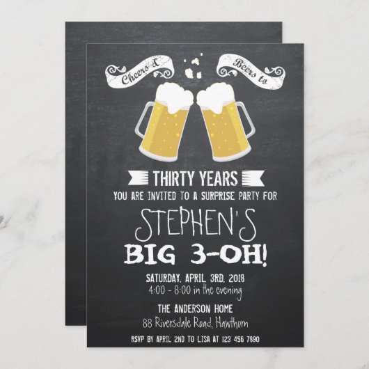 invitation à la bière / à la bière (Devant / Derrière)