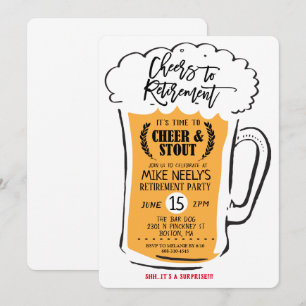 Invitation À la bière de retraite Félicitations pour la retra