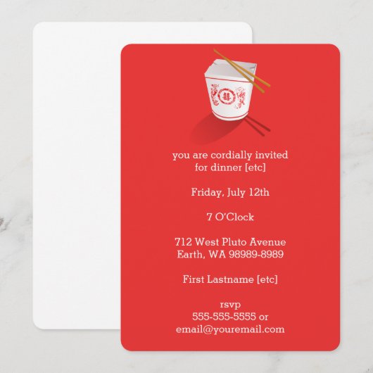 Invitation à la boîte de réception du restaurant c (Devant / Derrière)